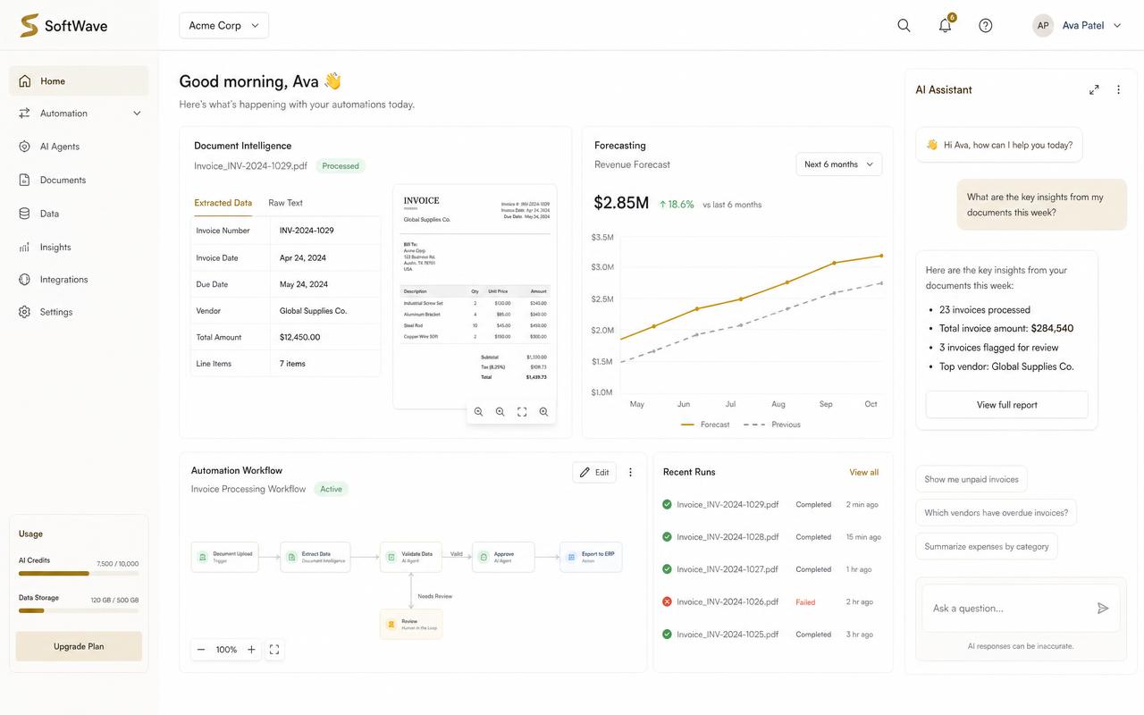 AI Automation Suite interface preview