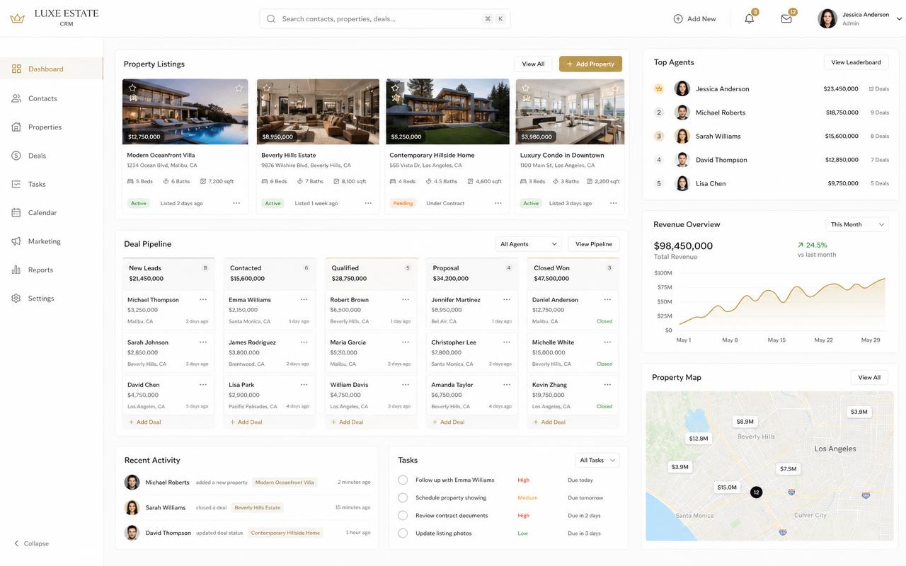 Real Estate CRM interface preview